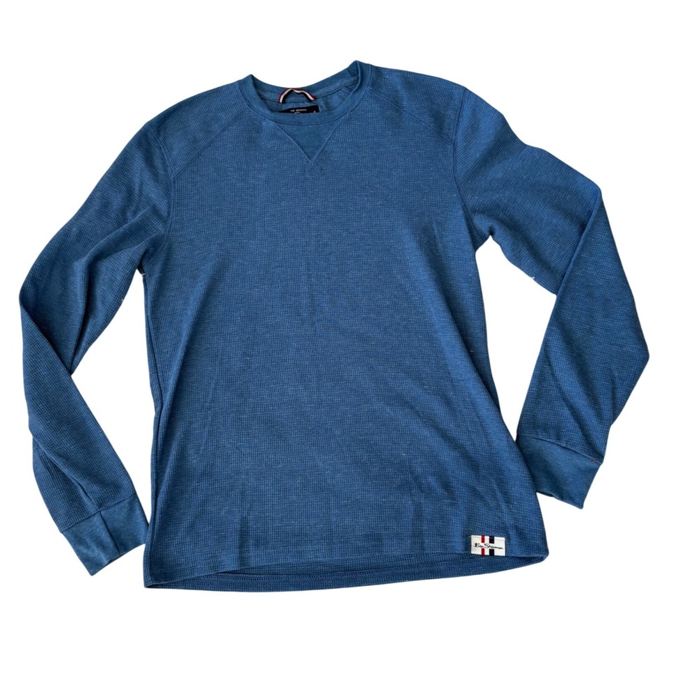 Ben Sherman‎ Mens Blue Long Sleeve Waffle Knit Thermal Shirt Small